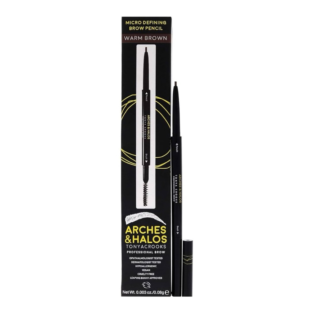 ARCHES & HALOS MICRO DEFINING BROW PENCIL ON WARM BROWN - BNIB